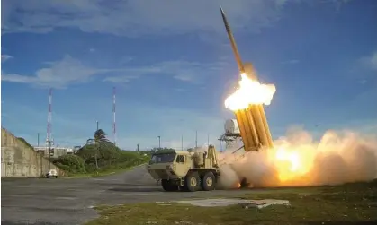  ?? Photograph: Reuters ?? The US Terminal High Altitude Area Defence (THAAD) intercepto­r, pictured, has attracted criticism from China, which says its radar could penetrate into its territory.