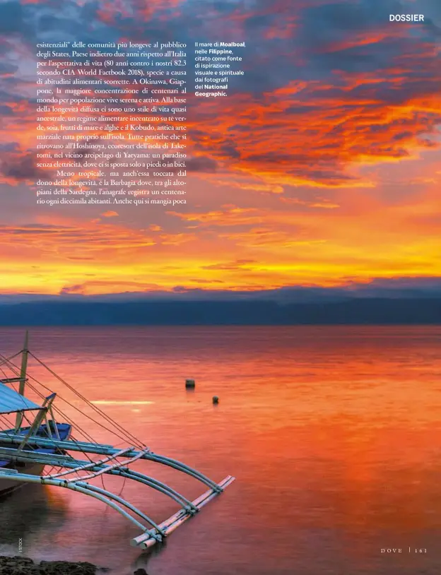  ??  ?? Il mare di Moalboal, nelle Filippine, citato come fonte di ispirazion­e visuale e spirituale dai fotografi del National Geographic.
