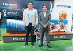  ?? ?? Roberto Salgado, gerente de Hisense Honduras, y Juan Carlos Sorto, gerente comercial de Jetstereo.