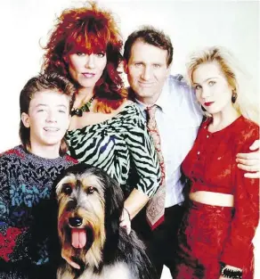  ??  ?? The Married with Children cast included David Faustino, left, as Bud, Katey Sagal as Peg, Ed O’Neill as Al and Christina Applegate as Kelly.