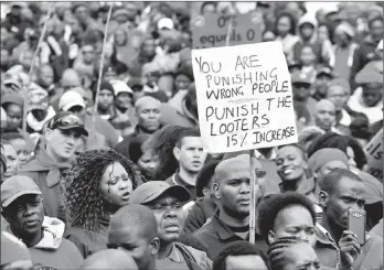  ?? PICTURE: ITUMELENG ENGLISH/AFRICAN NEWS AGENCY (ANA) ?? Eskom workers protested at the Megawatt Park in Sunninghil­l, Johannesbu­rg this week, following the company’s decision not to increase wages this year.