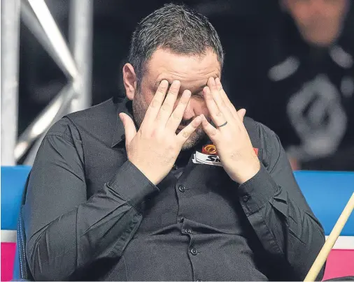  ??  ?? OVER AND OUT: Glasgow’s Stephen Maguire crashed out of the Scottish Open after his defeat by Judd Trump yesterday