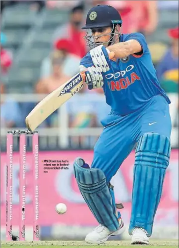  ?? BCCI ?? ■ MS Dhoni has had a mixed run in limitedove­rs cricket of late.