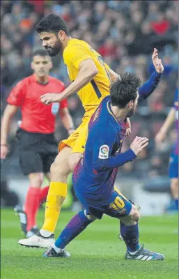  ?? FOTO: PEP MORATA ?? Messi ha marcado muchos goles al Atleti pero Costa, ninguno al Barça