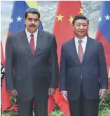  ?? F.E. ?? El presidente de China, Xi Ping, recibe a su homólogo venezolano Nicolás Maduro.