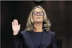  ?? EPA ?? Christine Blasey Ford vor dem Justizauss­chuss des US-Senats.