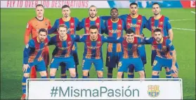  ?? FOTO: FCB ?? El Barça, solidario con Misa Rodríguez Posó con el lema de apoyo a la portera del Madrid tras los ataques en las redes
