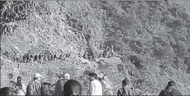  ??  ?? Heritage enthusiast­s climbing the Kipling Road during a heritage walk by the Been There Doon That group. It was the lone link between Dehradun and Mussoorie in the 1880s. HT PHOTO