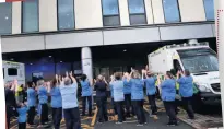  ??  ?? Queen clap at Glasgow’s SUPPORT Nurses where James works Elizabeth Hospital,