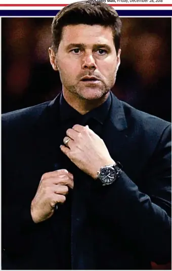  ??  ?? Putting on the style: Pochettino’s touchline attire is a mirror image of Simeone’s