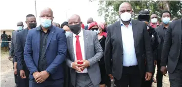  ?? DOCTOR DLAMINI | Africannew­sagency(ANA) ?? AN EFF delegation arrived in KwaNongoma at KwaKhethom­thandayo palace yesterday. The group is led by its commander in chief Julius Malema, deputy president Floyd Shivambu and Marshal Dlamini.