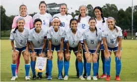  ?? Luis Veniegra/SOPA Images/Shuttersto­ck ?? The Philippine­s team line up before taking on Tonga in a friendly in April. Photograph: