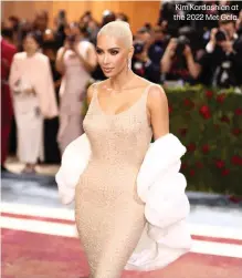  ?? ?? Kim Kardashian at the 2022 Met Gala.