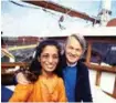  ?? FOTO: NTB SCANPIX ?? Prathiba Jensen døde onsdag. Her er hun avbildet sammen med sin avdøde ektemann Axel Jensen i 1986.