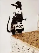  ??  ?? art attack: Banksy’s rat stencil