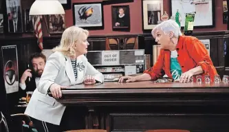  ?? JOHN PAUL FILO THE ASSOCIATED PRESS ?? Candice Bergen, left, and Tyne Daly in a scene from "Murphy Brown," which returns Thursday on CBS.