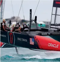  ?? AP ?? Team USA beat New Zealand by 11 seconds in the second race of the day — halting the Kiwis’ run of five straight wins. —