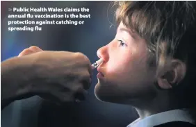  ??  ?? > Public Health Wales claims the annual flu vaccinatio­n is the best protection against catching or spreading flu