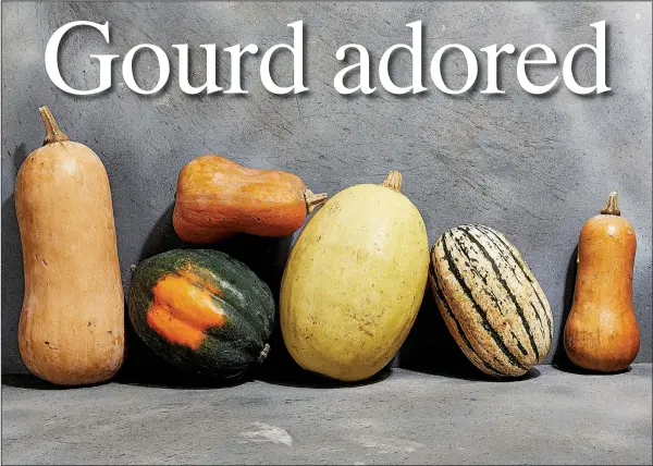  ?? For The Washington Post/TOM MCCORKLE ?? Winter squash come in many shapes and sizes. They’re often interchang­eable, but some varieties work better in certain dishes than others.