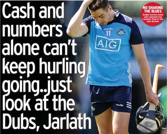  ?? ?? NO SHAKING THE BLUES Dublin hurlers have
only reached one Leinster final in the
last decade