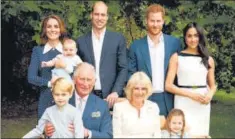  ?? ?? For Prince Charles’ 70th birthday, the royal family released a portrait of him with Camilla, his sons and their families