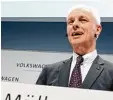  ?? Foto: Jörg Carstensen, dpa ?? Sieht den Autobauer auf gutem Weg: VW Chef Müller.