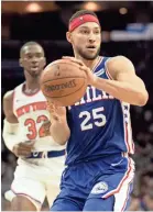  ?? BILL STREICHER/USA TODAY SPORTS ?? 76ers guard Ben Simmons is making a push for a spot on the All-Star roster, averaging 15.9 points per game this season.