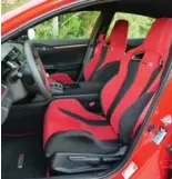  ?? BRETT COLPITTS/AUTOGUIDE.COM ?? The bolstered red seats have been part of the Type R equation since 1997, and add to the cabin’s form and function.