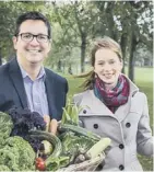  ??  ?? 0 James Withers and Celia Nyssens of Nourish Scotland urge veg eating