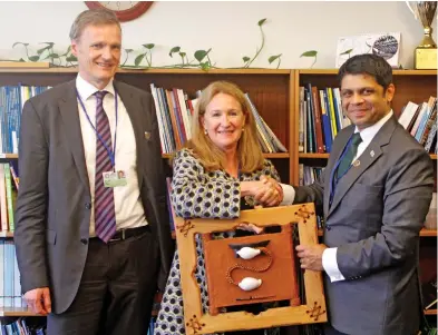  ?? Photo: Office of the Atorney General ?? From left: Dr Karsten Sach, Director General, Climate Policy, European and Internatio­nal Policy, Ingrid-Gabriela Hoven, Director General, Global Issues - Sector Policies and Programmes and AG.