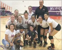  ?? SUBMITTED PHOTO ?? The McDonough volleyball team captured its third straight Class 1A North Region championsh­ip after defeating visiting Patterson Mill of Harford County on Friday night in four sets, 25-16, 13-25, 25-23 and 25-19. The Rams advance to take on Perryville...