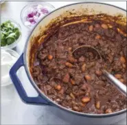  ?? CARL TREMBLAY/AMERICA’S TEST KITCHEN VIA ASSOCIATED PRESS ?? This undated photo provided by America’s Test Kitchen shows ground beef chili in Brookline, Mass.