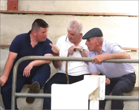  ??  ?? Dan Tim and Patsy O’Sullivan with Jim O’Sullivan at Iveragh Mart, Cahersivee­n.