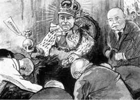  ??  ?? The illustrati­on The Crowning of the King appeared with a September 1, 1919, Maclean’s magazine article titled “Why King Won Laurier’s Mantle.” It depicts William Lyon Mackenzie King as the Liberal Party’s new monarch following the 1919 party convention.