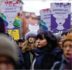  ?? MARKUS SCHREIBER/ASSOCIATED PRESS ?? Protesters attend a rally Wednesday in Berlin, Germany, in support of the women of Iran and Afghanista­n on Internatio­nal Women’s Day.