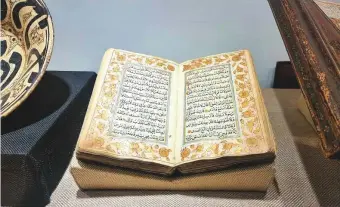  ?? Sana Jamal ?? A rare Quran manuscript at Islamabad Museum.