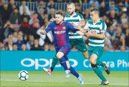  ?? Foto Afp ?? Las actuacione­s de Messi tienen al Barça en la cima del torneo español, sumando todos los puntos posibles