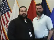  ?? BILL UHRICH — MEDIANEWS GROUP ?? Berks County Veterans Affairs Director Ken Lebron, left, and deputy director Jason G. Mattise-Nauman in the veterans’ office. They are launching the Berks County Veterans Temporary Assistance program, which is designed to provide up to $500per year to veterans who have sudden economic hardships.