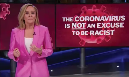  ??  ?? Samantha Bee: ‘Tying coronaviru­s to China and Chinese people isn’t just a racist dog whistle – it’s a whole racist orchestra.’ Photograph: YouTube