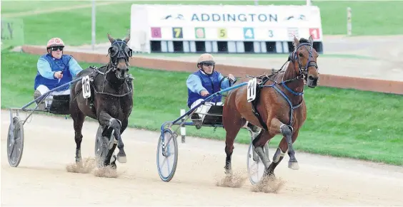  ?? Picture / Getty Images ?? Rick May drives Monbet (11) to victory in the Dominion in November. Stakes will rise to $300,000 this year, making it the richest trot in NZ.