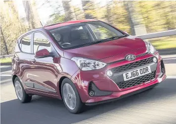  ??  ?? The £9,250 i10 S starter model comes with electric front windows and remote central locking as standard