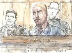  ??  ?? File photo of a court sketch of Faid during his trial at the Assise courthouse in Paris.