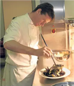  ??  ?? Top chef Andrew Fairlie hard at work in the kitchens at Gleneagles Hotel in Perthshire.