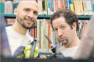  ?? JUSTIN ARJUNE ?? Lawrence Alvarez, left, and Ryan Dyment, co-founders of Toronto Tool Library, which takes the concept of sharing to another level of community involvemen­t.