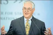  ?? AFP ?? Rex Tillerson speaks on ‘Defining Our Relationsh­ip with India for the Next Century’ in Washington DC on Wednesday.