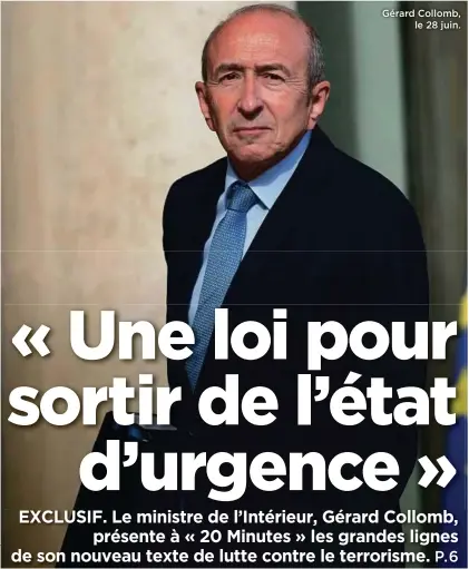  ??  ?? Gérard Collomb, le 28 juin.