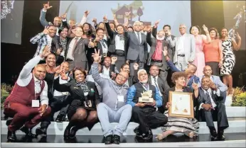  ?? PICTURE SUPPLIED ?? The winning team: MEC for Human Settlement­s and Public Works in Kwazulu-natal, Ravi Pillay and staffers celebratin­g after their office won the Govan Mbeki Award fourth time in a row.