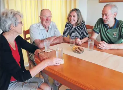  ??  ?? Back for a visit: From left, Jackie and Don Stanley with Tina Bruger and her husband Wolfgang when they came for a visit in January last year.