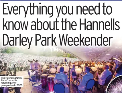  ??  ?? The Hannells Darley Park Concert is returning after going online in 2020