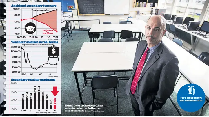  ?? Picture / Jason Oxenham ?? Richard Dykes of Glendowie College says principals agree that teachers need a better deal.